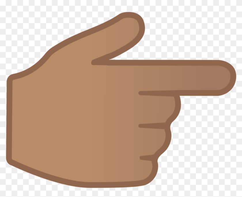 Backhand Index Pointing Right Medium Skin Tone Icon - Black Pointing Finger Emoji Clipart