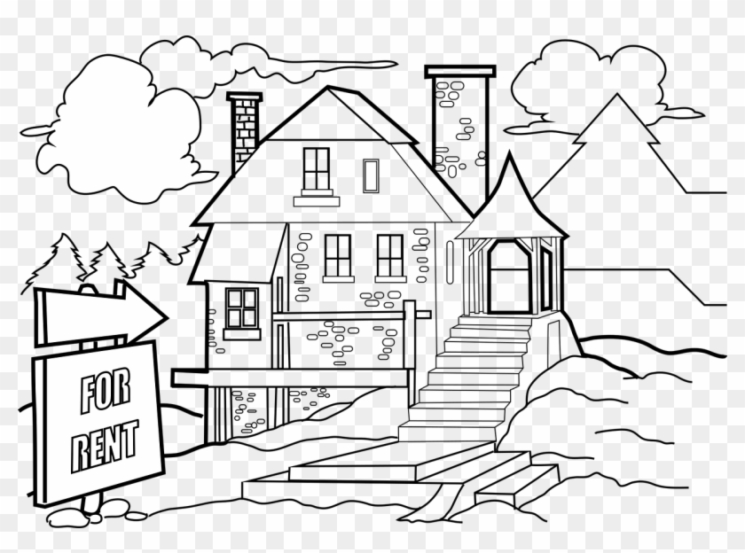 House Cartoon Outline - Finde Die 10 Fehler Clipart #1713448