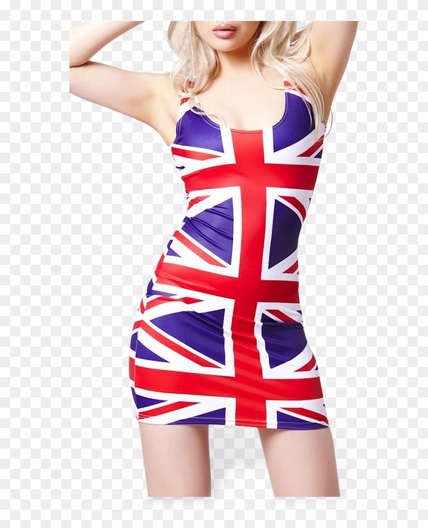 Union Jack Dress - English Flag Sexy Girl Clipart #1713854