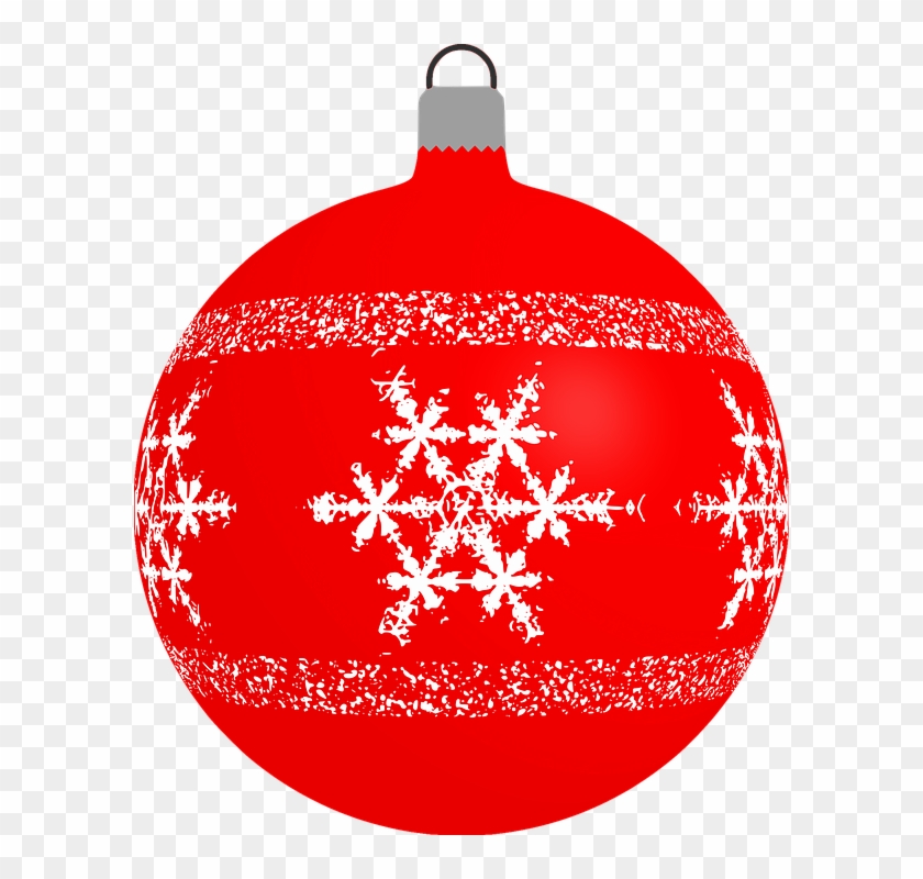 Red Snowflake Cliparts - Christmas Bauble Clipart Free - Png Download #1714247