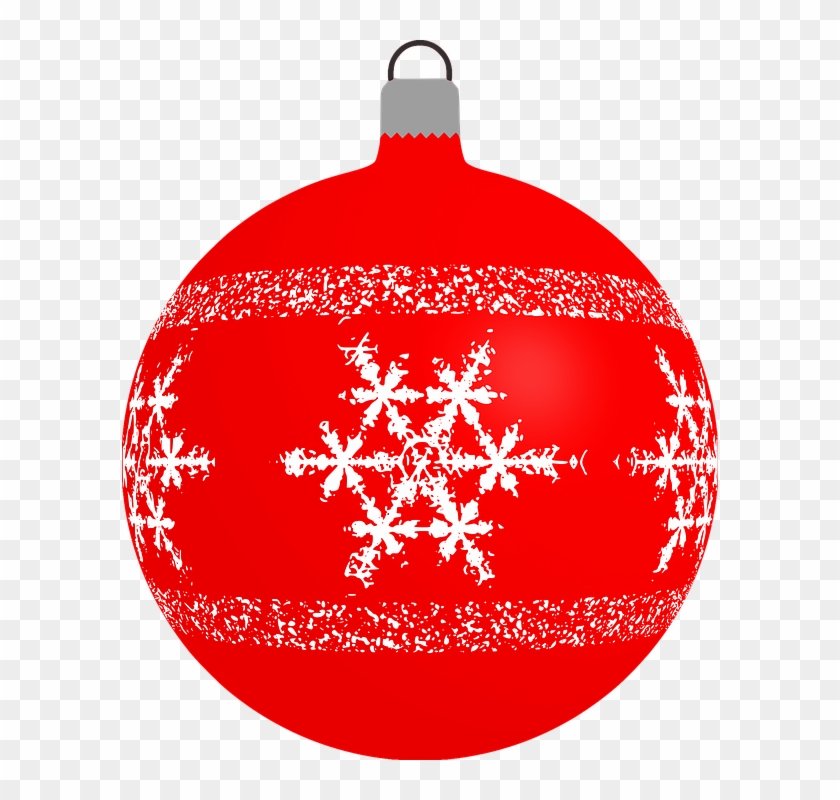 Red Snowflake Cliparts - Christmas Bauble Clipart Free - Png Download