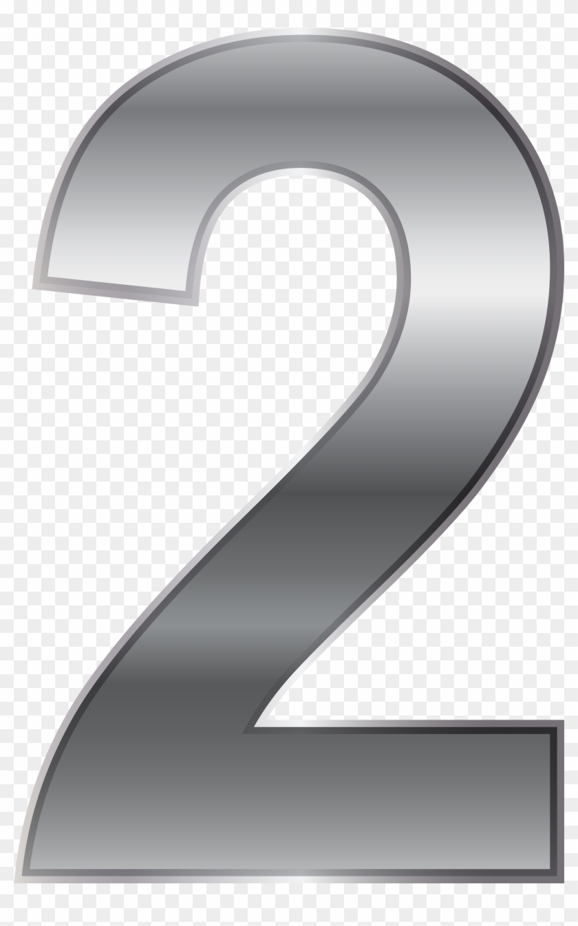 Silver Number Two Png Transparent Clip Art Image - Silver Number Two