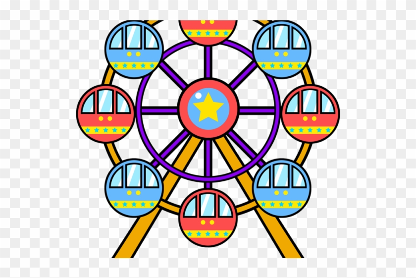 Clipart Black And White Stock Free On Dumielauxepices - Transparent Ferris Wheel Cartoon - Png Download