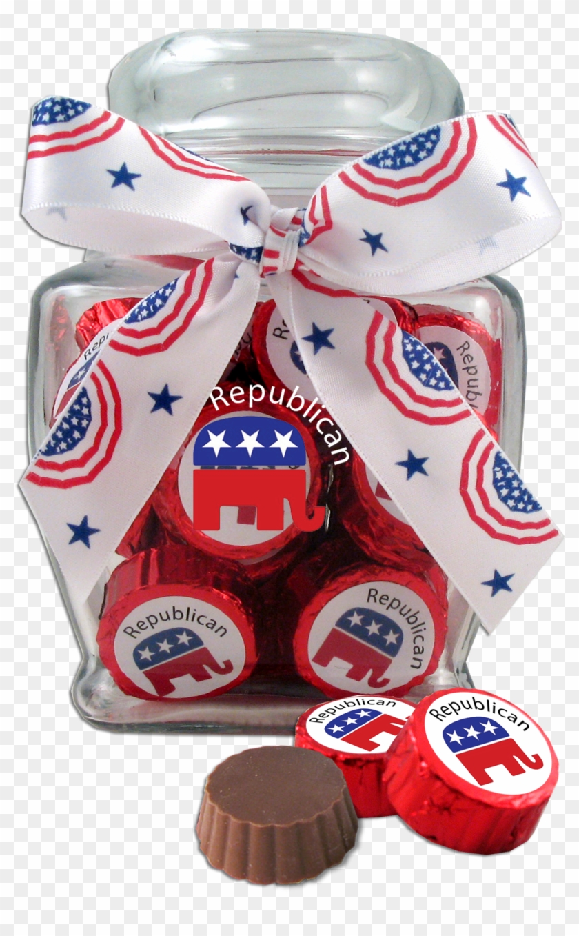 25 Individually Red Foil Wrapped Republican Two-bite - Chocolate Clipart #1714945