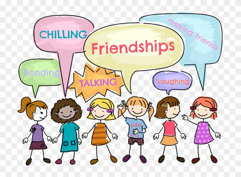 Graphic Free Stock Group Of Friends Talking Clipart - Children Talking - Png Download #1715322