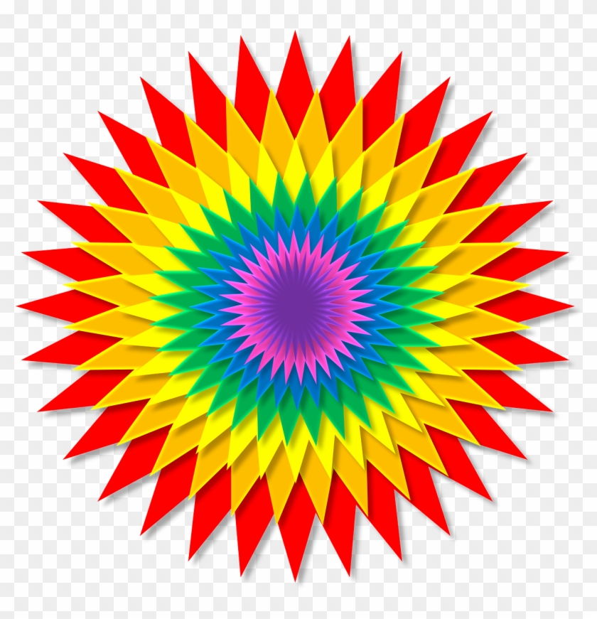 Sunburst Burst Rainbow - Vinilo Decorativo Girasoles Clipart