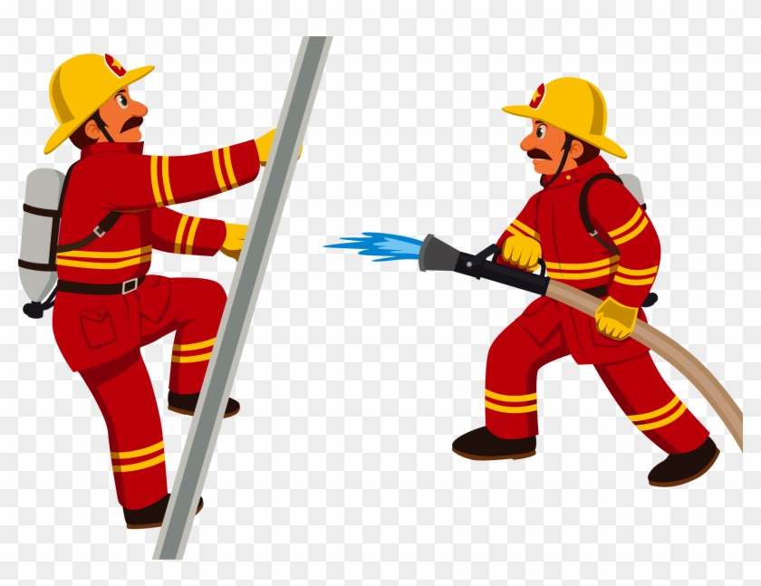 Firefighter Cartoon Fire Department Clip Art - Fireman Clipart - Png Download