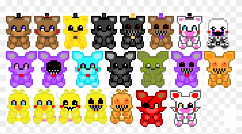 Fnaf Plushies - Pixel Art Fnaf Plushies Clipart