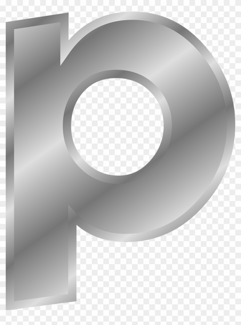English Alphabets P - Silver Letter P Clipart
