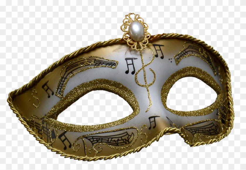 Mask, Carnival, Venice, Art, Motif, Silver, Gold - Mask Clipart #1719028