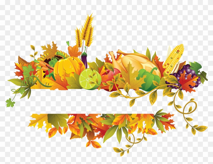Fall Flowers Fruit Border Transprent Png Free , Png Clipart