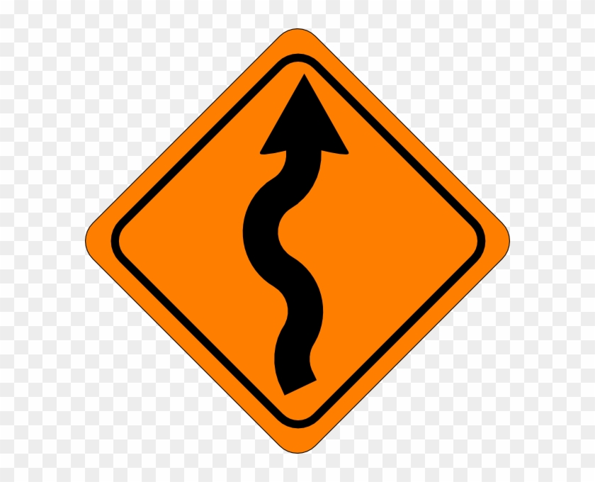 Highway Clipart Curvy - Road Sign Clip Art Png Transparent Png #1719894