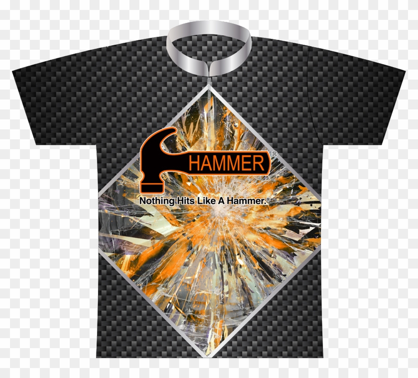 Hammer Cracked Glass Dye Sublimated Jersey - Bikers Sublimation T Shirt Clipart