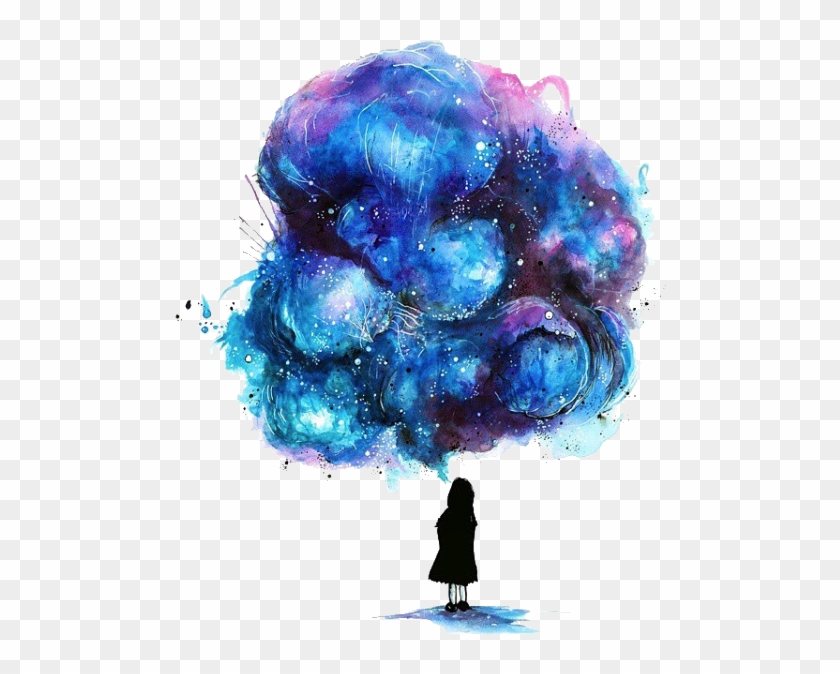 Drawn Galaxy Paint Splatter - Galaxy Girl Clipart