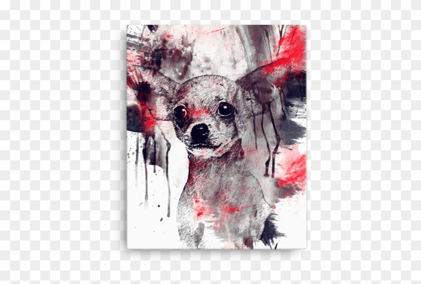 Chihuahua Splatter Canvas - Chinese Crested Dog Clipart #1720519