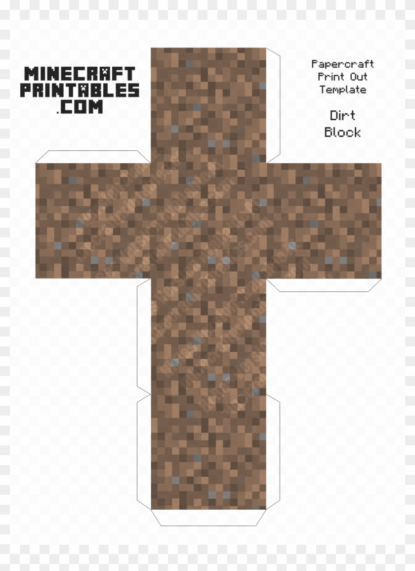 Dirt Block Minecraft Dirt Block Printable Papercraft - Minecraft Dirt Block Papercraft Clipart #1720875