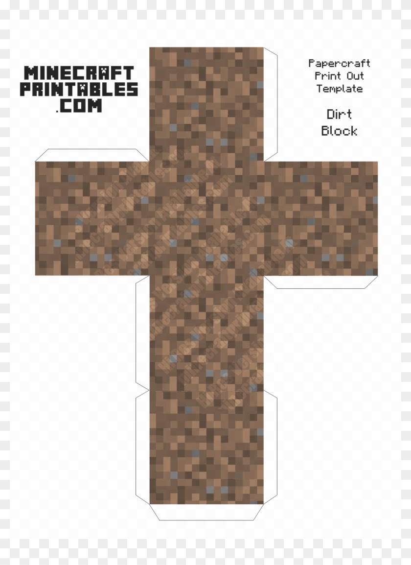 Dirt Block Minecraft Dirt Block Printable Papercraft - Minecraft Dirt Block Papercraft Clipart