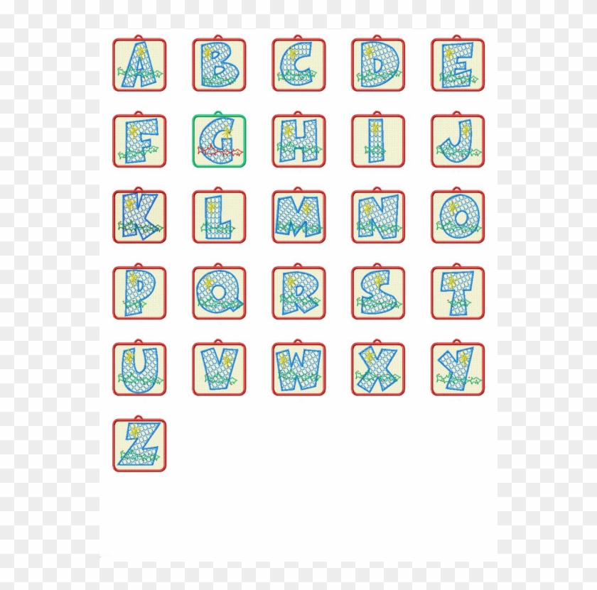 Christmas Holly Fsl Alphabet Uc - Visual Arts Clipart #1720881