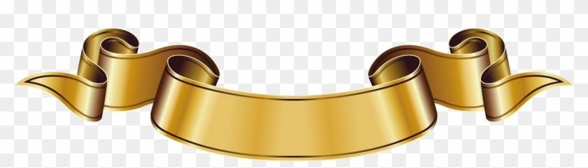 Golden Ribbon Png Vector Images - Gold Ribbon Title Bar Clipart #1721261