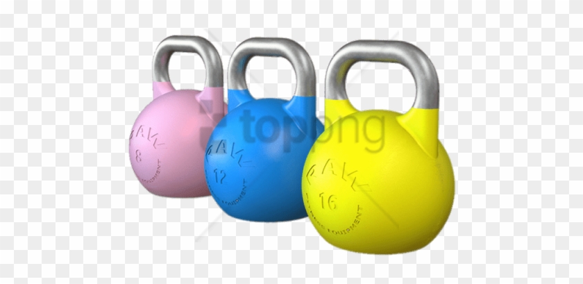 Free Png Download Coloured Kettlebell Set Png Images - Kettlebell Clipart