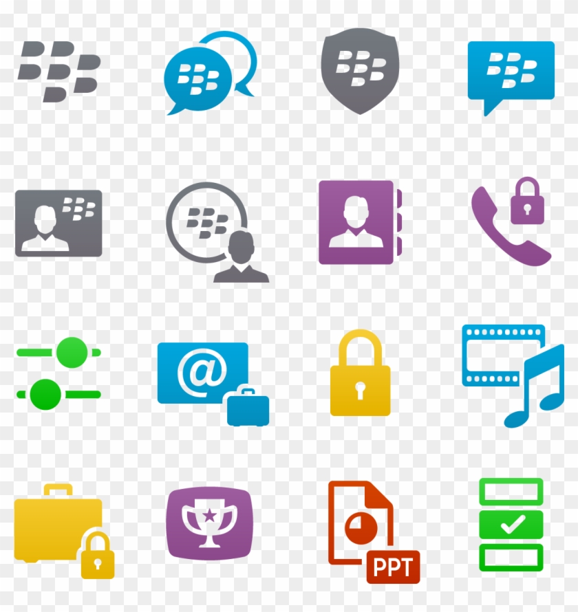 Colour Was Introduced To Key Menu Icons - Blackberry Icons Clipart
