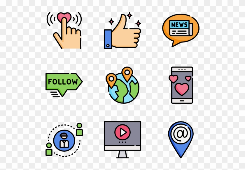 Social Network 50 Icons Clipart