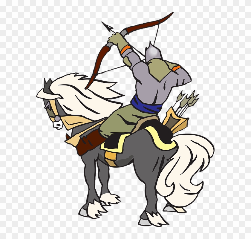 Fantasy, Knight, Archer, Horse, War, Fight, Warrior - Cartoon Clipart