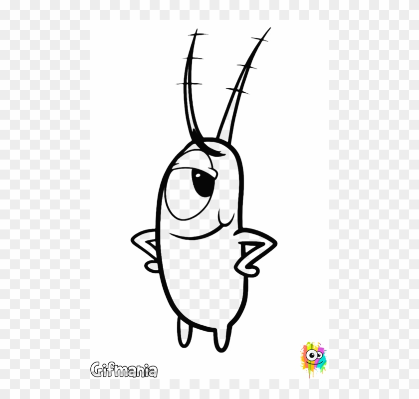 480 X 720 4 - Plankton Bob Esponja Para Colorear Clipart #1724165