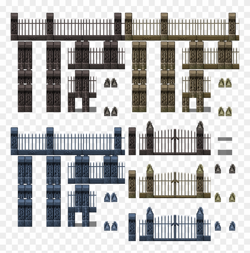 Graveyard Fence Tile - Rpg Maker Mv Tile 2018 Clipart #1724220