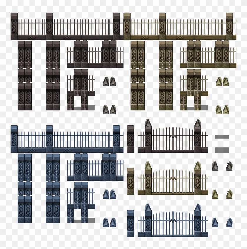 Graveyard Fence Tile - Rpg Maker Mv Tile 2018 Clipart