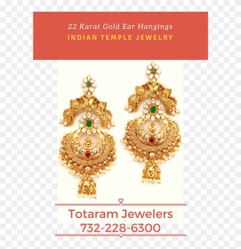 Totaram Jewelers - Ear Hangings In Gold Clipart