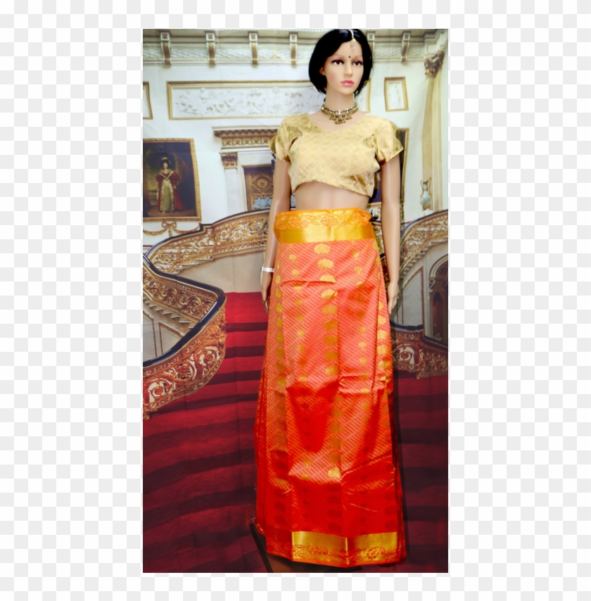 Yellow And Orange Pure Silk Very Grand Look - Photography Clipart