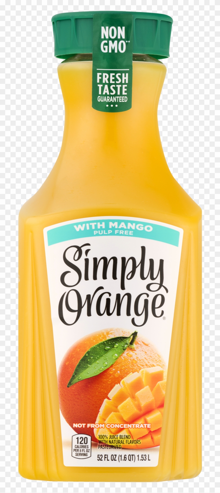 Simply, Orange Juice Blend With Mango Pulp Free, 52 - Simply Orange 52 Oz Clipart #1726340