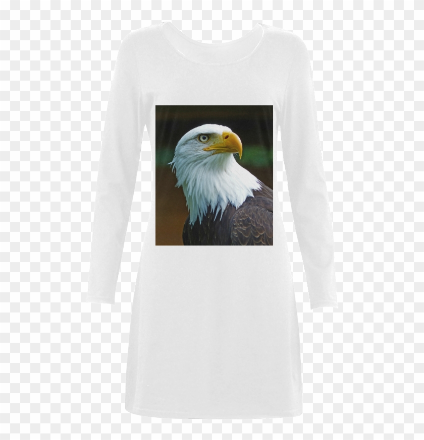 Bald Eagle Head 001 01 Demeter Long Sleeve Nightdress - Bald Eagle Clipart #1726457