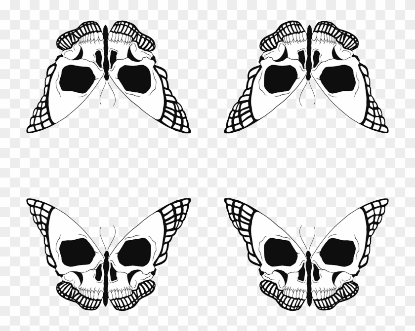 Clip Art Images - Butterfly With Skull Face - Png Download