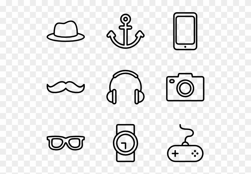 Hipster - Line Art Clipart #1728267