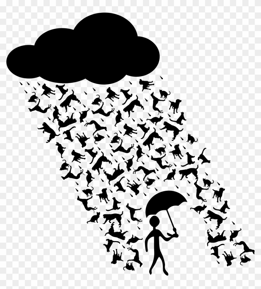 Big Image - Animated Raining Cats And Dogs Clipart #1728617
