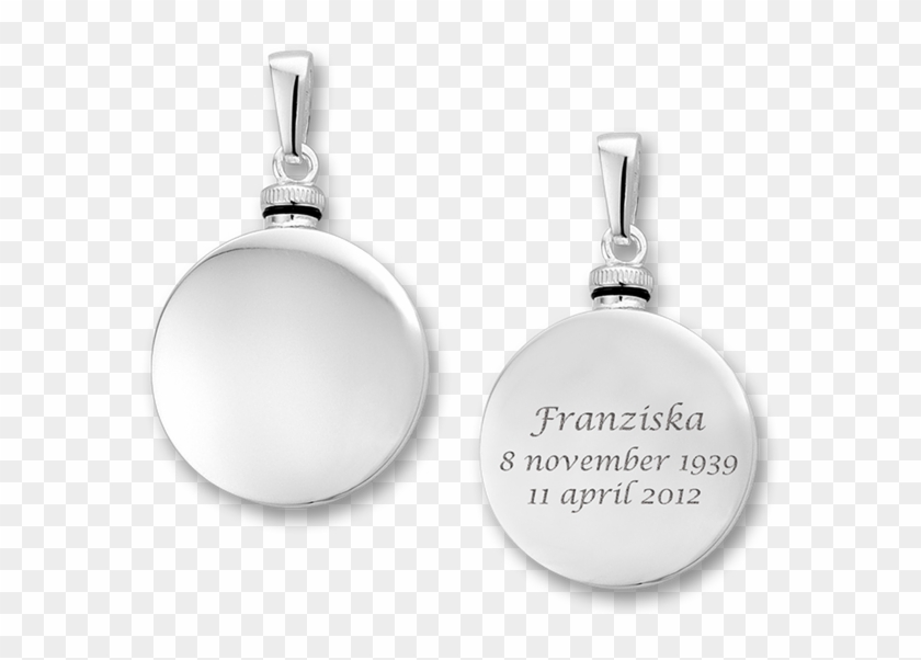 Silver Round Ash Pendant With Engraving - Earrings Clipart #1730131