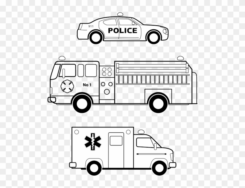 Police Car Emergency Vehicle Motor Vehicle - Vehicles Black And White Clipart #1730548