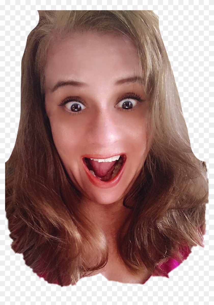 #face #woman #surprised #excited - Tongue Clipart