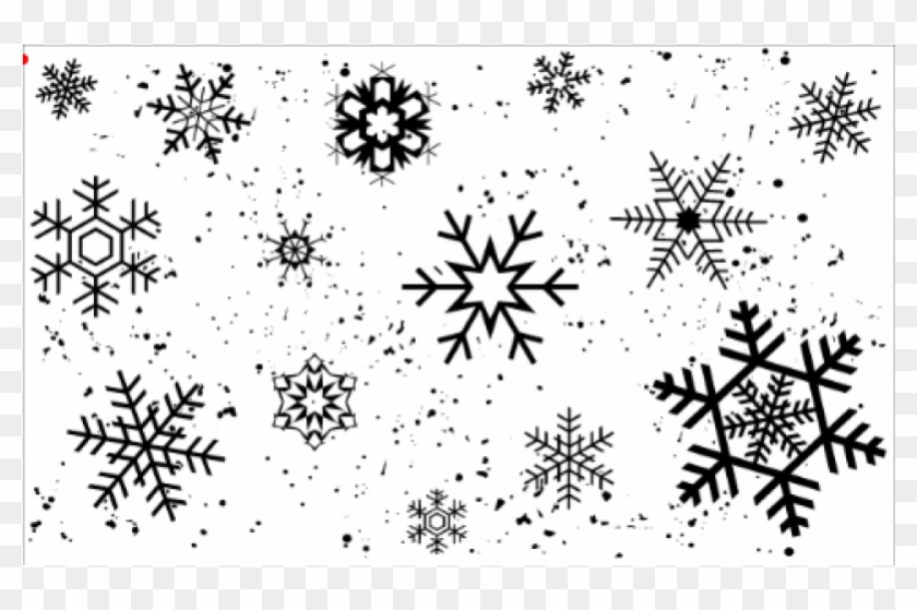 -25% Snowflakes Stamp - Снежинка Чб Clipart