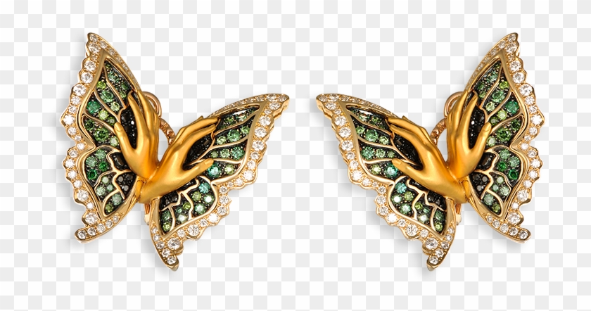 Yellow Gold 18kt And Pavé Diamond - Earrings Clipart