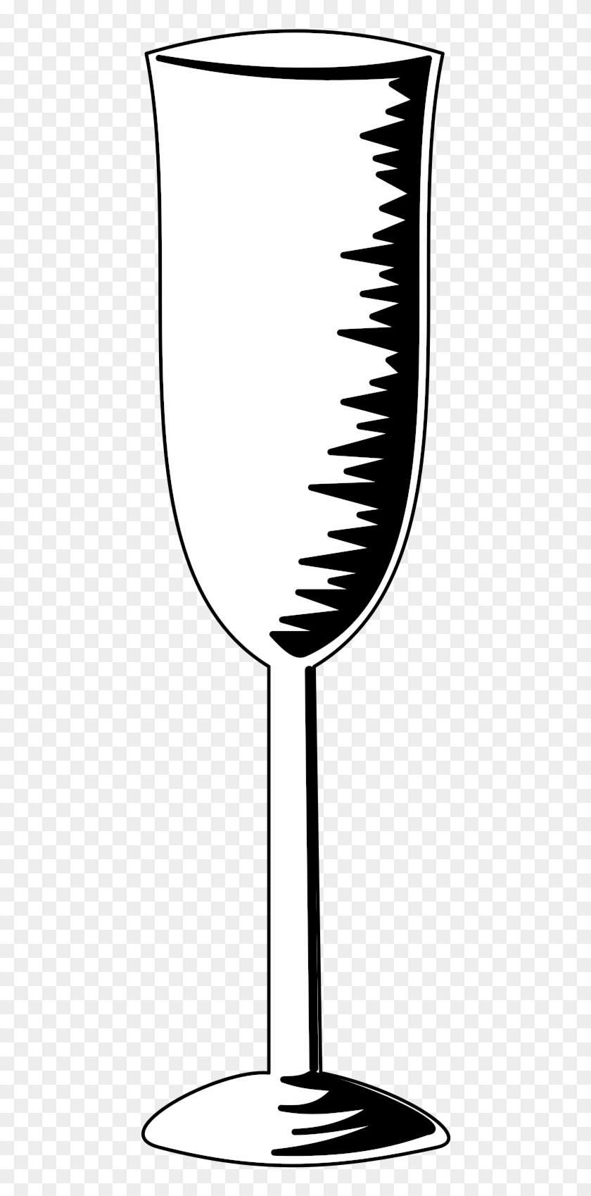 Big Image - Champagne Flute Glass Sketch Clipart #1734013