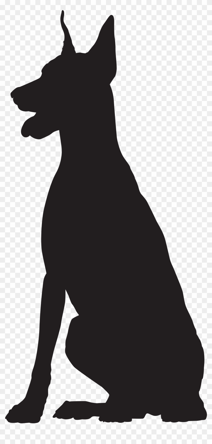 Similiar Merry Christmas Clip Art Doberman Keywords - Doberman Silhouette - Png Download