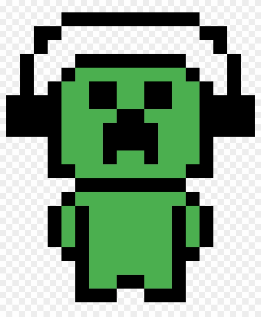 Dj Creeper - Pixel Art Creeper Clipart