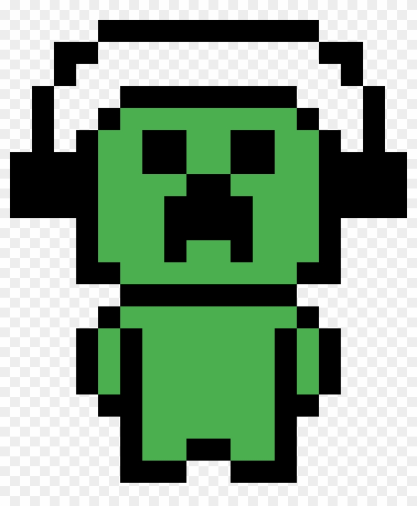 Dj Creeper - Pixel Art Creeper Clipart #1735176