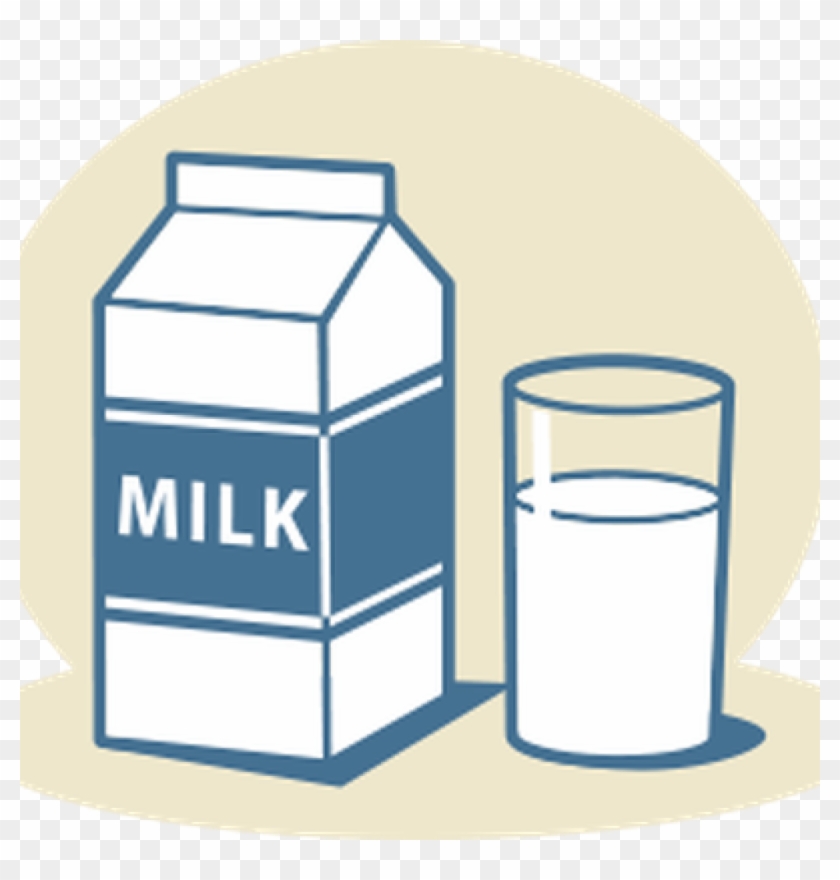 Milk Clipart Sack Lunch With Apple And Milk Carton - Milk Clipart - Png Download
