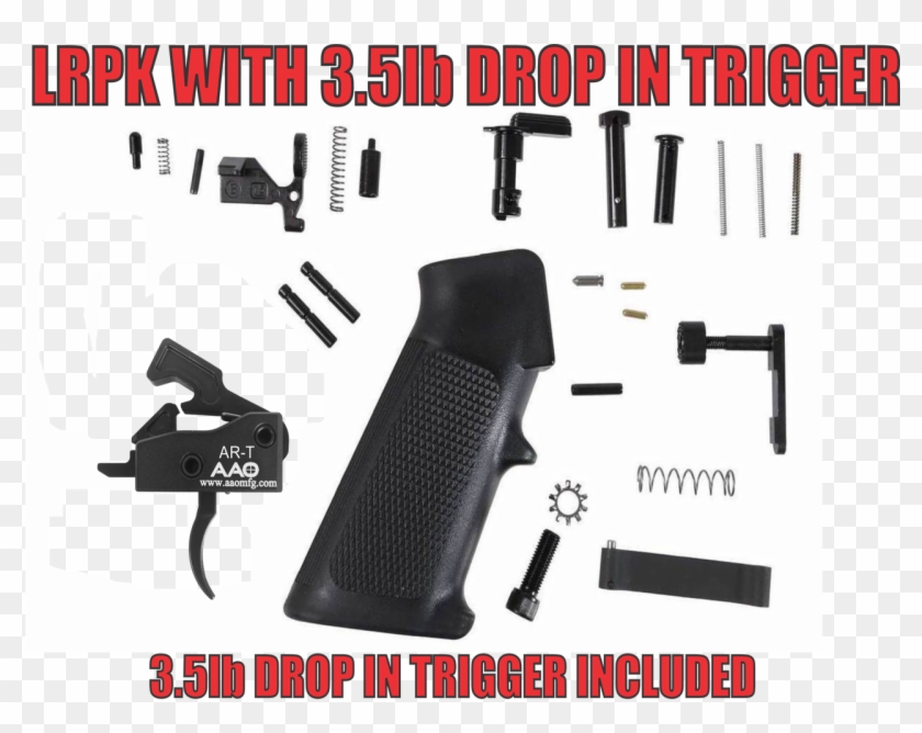 Complete Lower Parts Kit With Aao Ar-t Drop In Trigger - Ar15 Lower Parts Kit Clipart