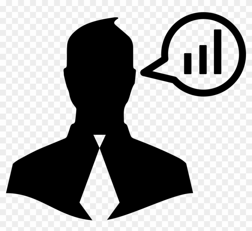 Businessman Talking About Data Analysis Comments - Business Man Logo Png Clipart