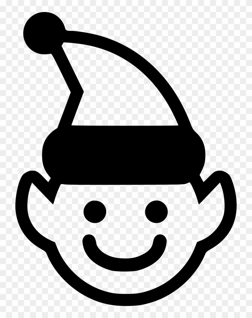 Png File - Christmas Elf Icons Black And White Clipart #1738402